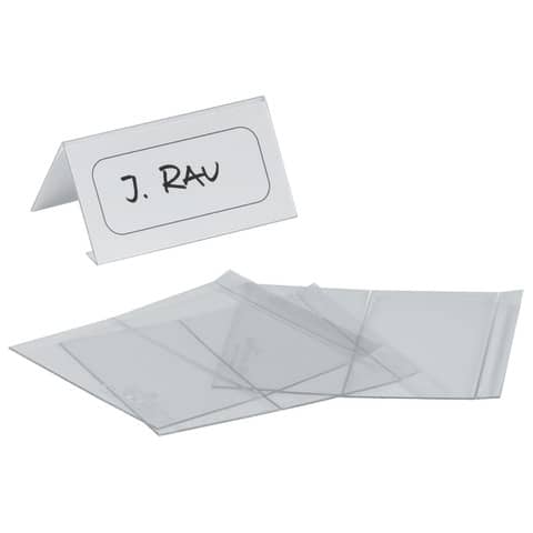 Portanomi DURABLE da tavolo polietilene trasparente inserto 61/122 x 210 mm conf. 10 - 804819